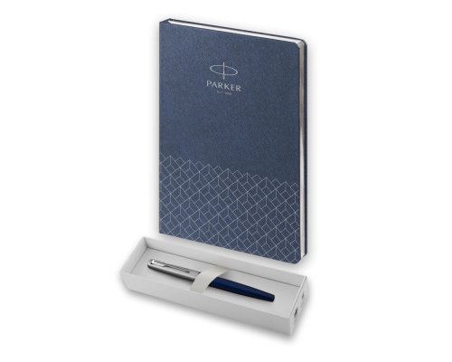 Ручка перьевая Parker Jotter Royal Blue CT, Mblue и ежедневник недатированный, синий (PRPS2030950)