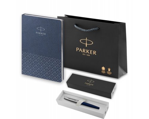 Ручка перьевая Parker Jotter Royal Blue CT, Mblue и ежедневник недатированный, синий (PRPS2030950)