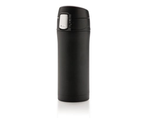 Mug thermal XD Collection Easy Lock made of recycled RCS stainless steel, 300 ml, black (P435.061)