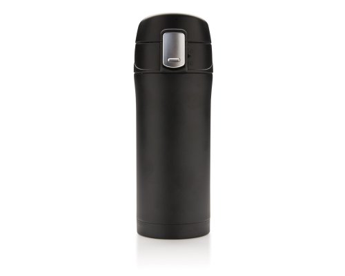Mug thermal XD Collection Easy Lock made of recycled RCS stainless steel, 300 ml, black (P435.061)