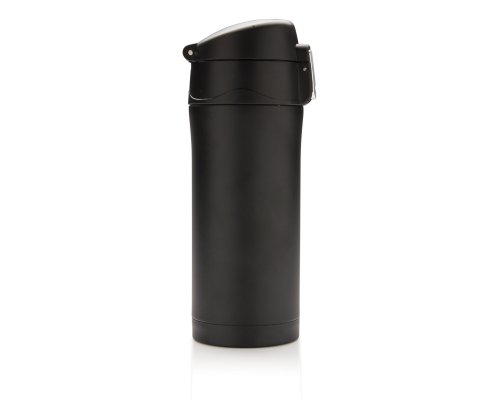 Mug thermal XD Collection Easy Lock made of recycled RCS stainless steel, 300 ml, black (P435.061)
