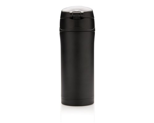 Mug thermal XD Collection Easy Lock made of recycled RCS stainless steel, 300 ml, black (P435.061)