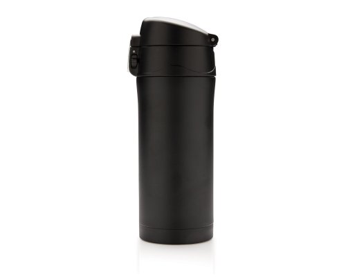 Mug thermal XD Collection Easy Lock made of recycled RCS stainless steel, 300 ml, black (P435.061)
