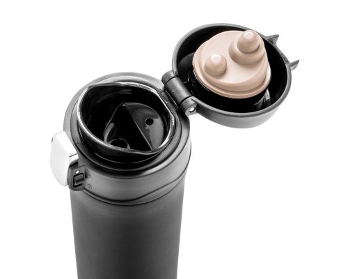 Mug thermal XD Collection Easy Lock made of recycled RCS stainless steel, 300 ml, black (P435.061)