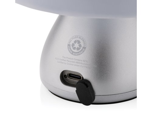 Лампа беспроводная настольная XD Collection Luming из переработанного пластика RCS, IPX4, серая (P513.742)