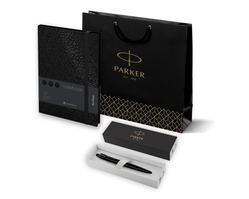 Gift set: ballpoint pen Parker Jotter XL SE20 Monochrome and an undated diary, black cut, black