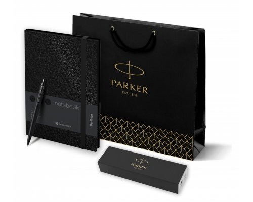 Gift set: ballpoint pen Parker Jotter XL SE20 Monochrome and an undated diary, black cut, black