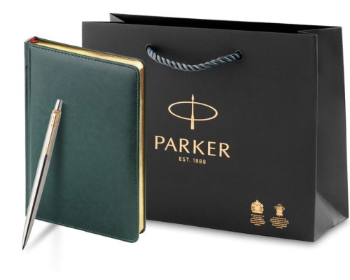 Ручка шариковая Jotter Essential + ежедневник недатированный , темно-зеленый (PR4B-SETSLR1G)