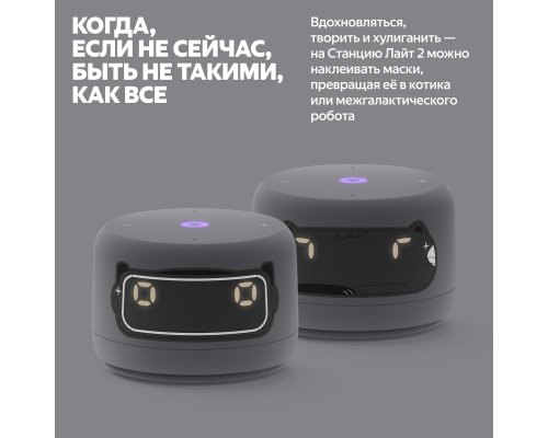Колонка умная Яндекс Станция Лайт 2 на YaGPT YNDX-00026 (серый)