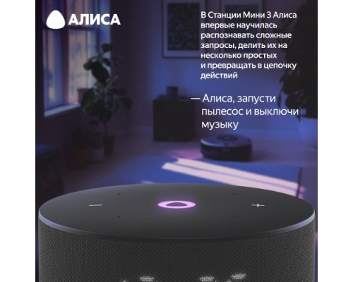 Колонка умная Яндекс Станция Мини 3 на YaGPT, модель YNDX-00027 (черный)