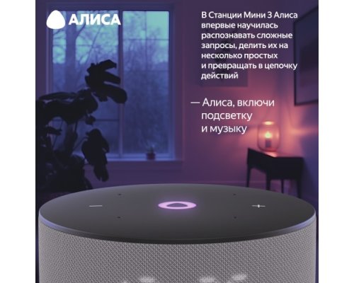 Колонка умная Яндекс Станция Мини 3 на YaGPT, модель YNDX-00027 (серый)