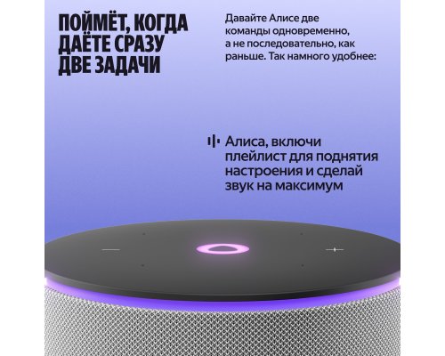 Колонка умная Яндекс Станция Мини 3 Про, Zigbee, модель YNDX-00059GRY (серый)