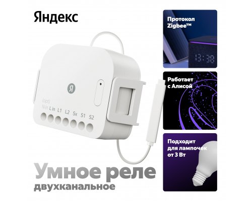 Smart relay Yandex 2 channels, with and without neutral YNDX-00538