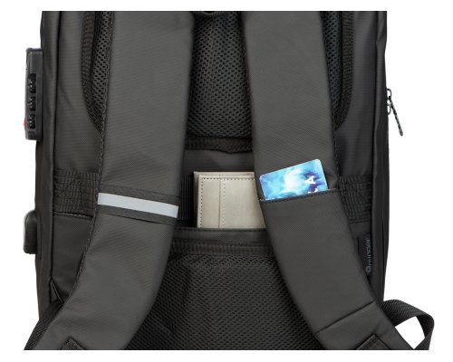 Backpack laptop Voyager Sheller with a plastic surface, black (934457)