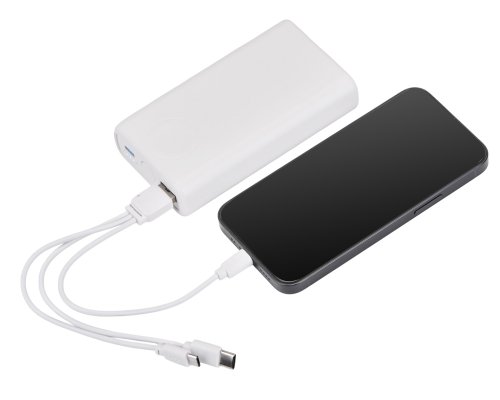 Аккумулятор внешний беспроводной 2-в-1 Qjet с функцией зарядки Apple Watch, QC/PD AtomIQ, 10000 мАч, белый (595846)