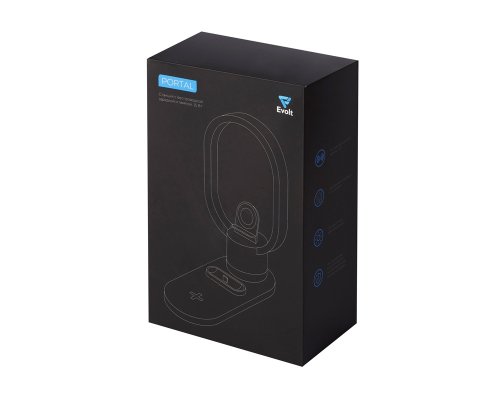 Станция зарядная беспроводная 4-в-1 Evolt Portal c лампой, 15 Вт, черный (592207)