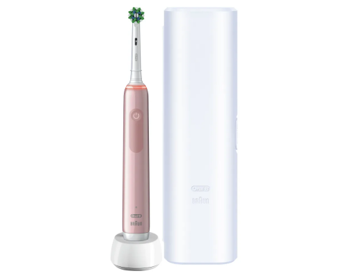 Щетка зубная электрическая Oral-B Pro 3 D505.513.3X розовая + насадки Oral-B CrossAction EB50RX ,10 шт.