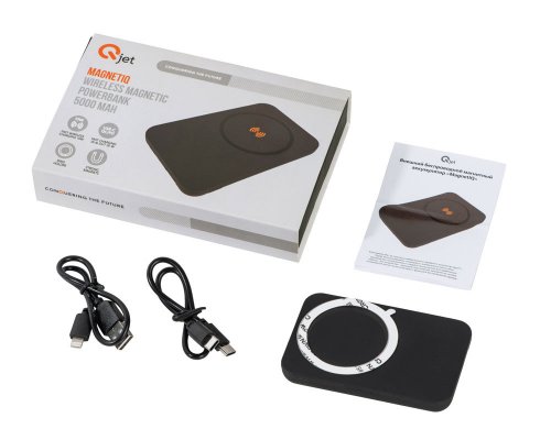 Battery external wireless magnetic Qjet MagnetIQ, 5000 mah, 10 W, grey (590970)