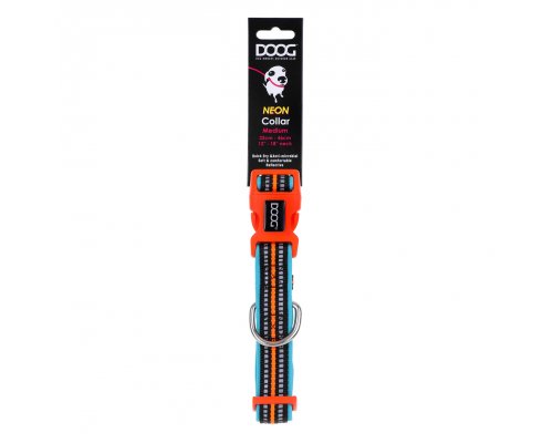 Dog collar Doog Neon Beethoven, Black-Orange, 42-62 cm (COLBEET-L)