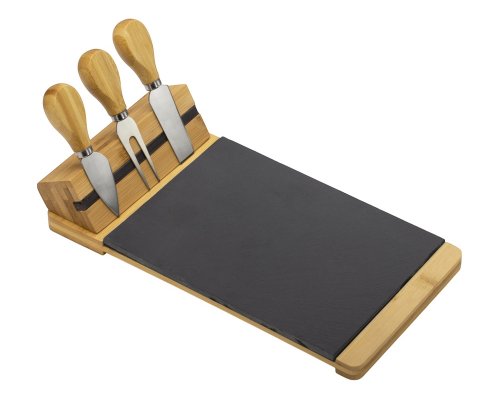 Набор для сыра из сланцевой доски и ножей Bamboo collection Taleggio, светло-коричневый (822108)