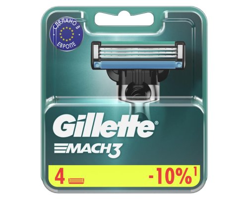 Кассеты сменные для бритвы Gillette Mach3 4 шт.