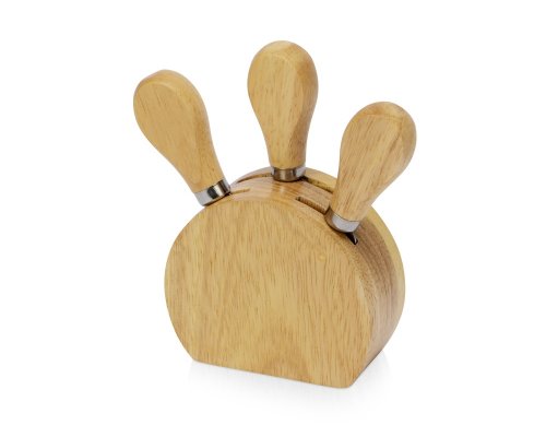 Set of cheese knives on a stand Eat&Bite Take it cheesy, beige (826308)