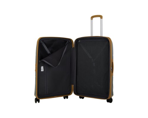 Suitcase Echolac Atlas Pro 4-wheel, 52x75x30 cm, silver (1124TS080919280)