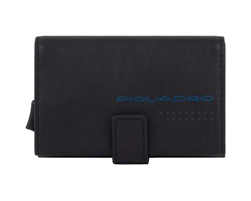 Case for credit card Piquadro Urban, 6.2x2x10 cm, genuine leather, black (PP5649UB00R/NGR)