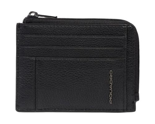Case for credit card Piquadro Cronus, 11x1x8 cm, genuine leather, black (PP4822S134R/N)