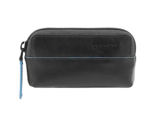 Key keeper Piquadro Blue Square Revamp, 12x3x6.5 cm, genuine leather, black (1834070)