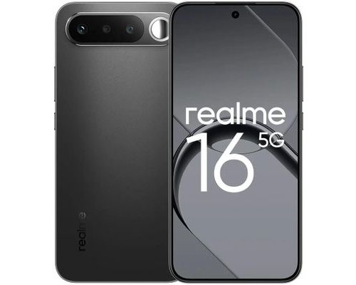 Смартфон Realme 16 5G 8/256Gb, RMX5171, NFC, AMOLED, 120Гц, 7000мAч, черный (2176153)