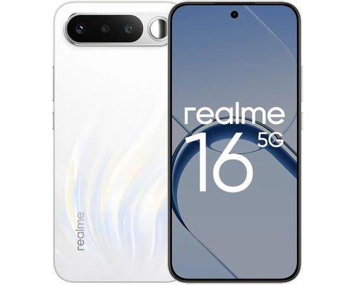 Смартфон Realme 16 5G 8/256Gb, RMX5171, NFC, AMOLED, 120Гц, 7000мAч, белый (2176156)