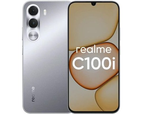 Смартфон Realme C100i 4/128Gb, RMX5377, NFC, IPS, 120Гц, 7000мAч, серебристый (2176158)