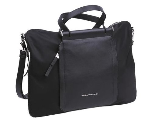 Women's business bag Piquadro Lyra, recycled fabric, black (2047554)