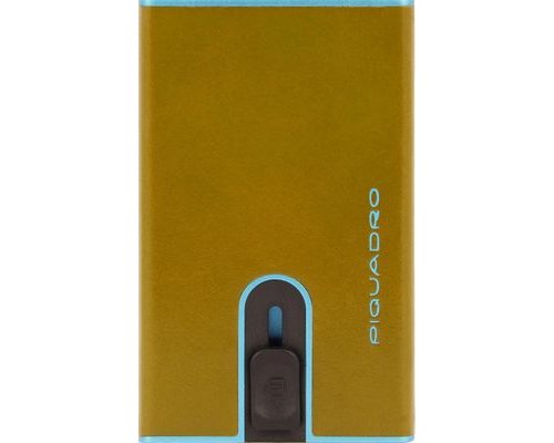 Чехол для кредитных карт Piquadro Blue Square PP4825B2BLR/G, натуральная кожа, желтый (2013901)