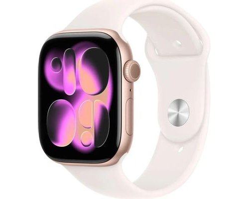 Смарт-часы Apple Watch Series 11 A3333,  46мм,  белый/розовое золото (2141205)