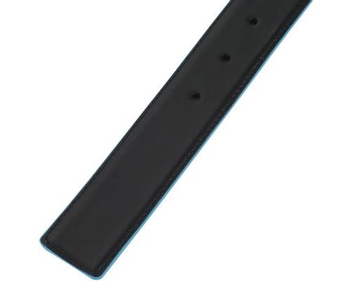 Men's belt Piquadro Blue Square, genuine leather, black/dark blue (1501083)