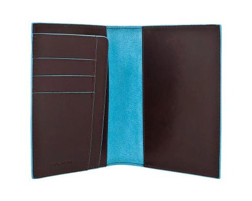 Обложка для паспорта Piquadro Blue Square, 14х10.5х1.2 см, натуральная кожа, коричневый (PP1660B2/MO)