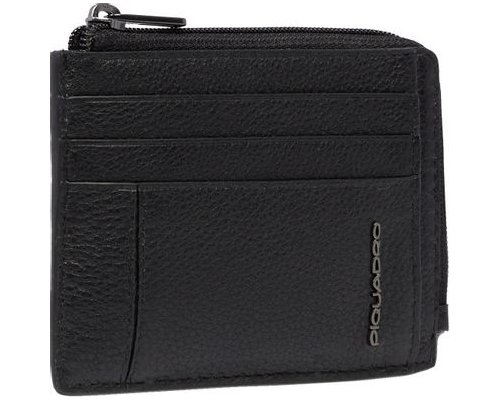 Case for credit card Piquadro Cronus, 11x1x8 cm, genuine leather, black (PP4822S134R/N)