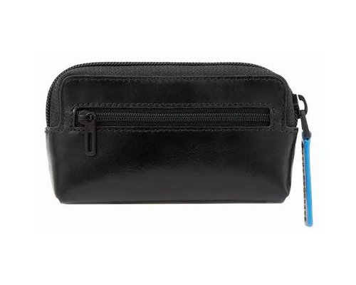 Key keeper Piquadro Blue Square Revamp, 12x3x6.5 cm, genuine leather, black (1834070)