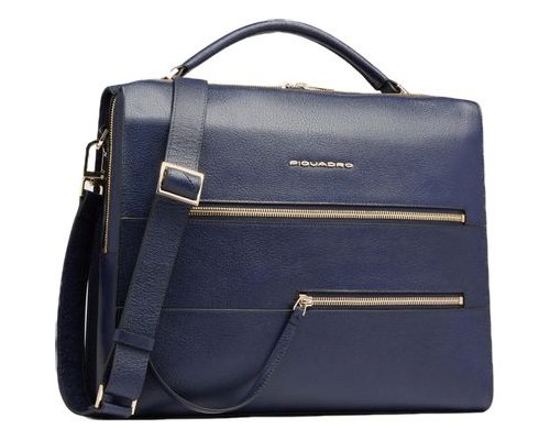 Women's business bag Piquadro Patricia, genuine leather, dark blue (2136308)