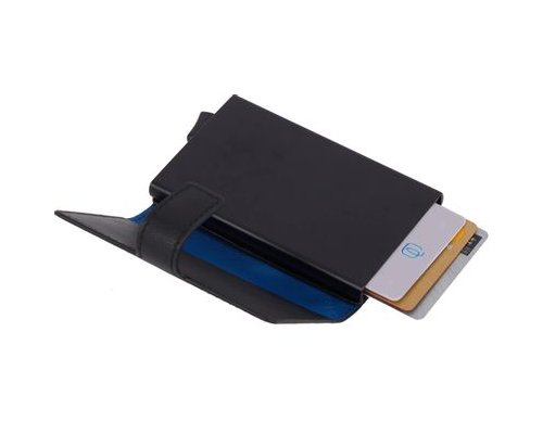 Case for credit card Piquadro Urban, 6.2x2x10 cm, genuine leather, black (PP5649UB00R/NGR)