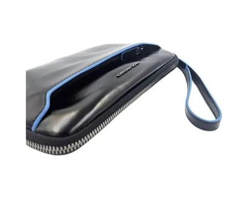 Clutch for men Piquadro Blue Square, 14x2x20 cm, genuine leather, black (AC5946B2R/N)