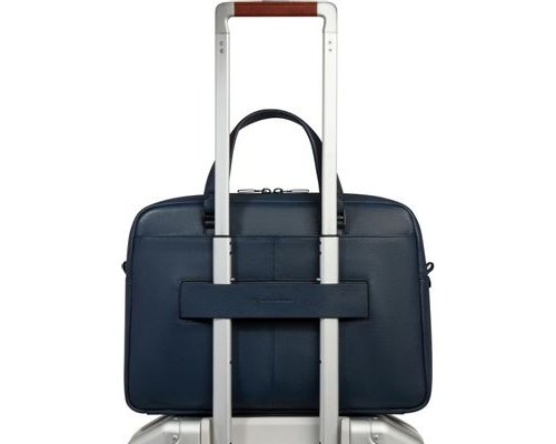 Men's business bag Piquadro Ael, genuine leather, blue (2136422)