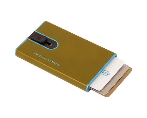 Чехол для кредитных карт Piquadro Blue Square PP4825B2BLR/G, натуральная кожа, желтый (2013901)