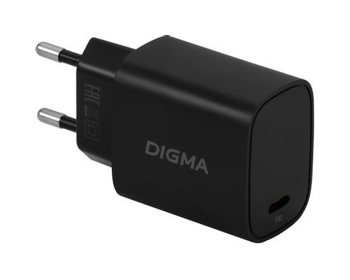 Устройство зарядное сетевое Digma DGW3C, USB-C, 30Вт, 3A, черный (1655945)