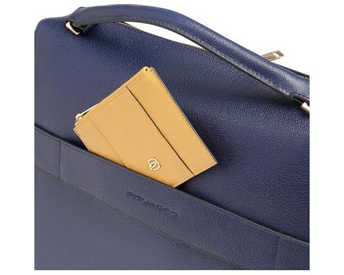 Women's business bag Piquadro Patricia, genuine leather, dark blue (2136308)