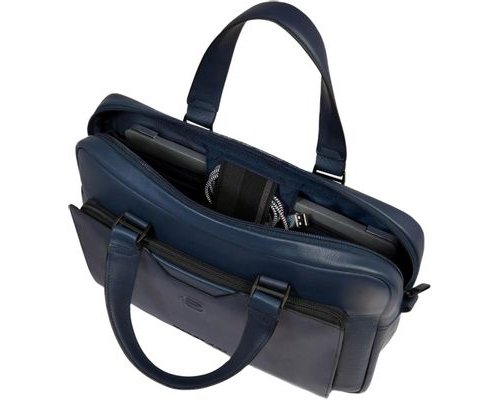 Men's business bag Piquadro Ael, genuine leather, blue (2136422)