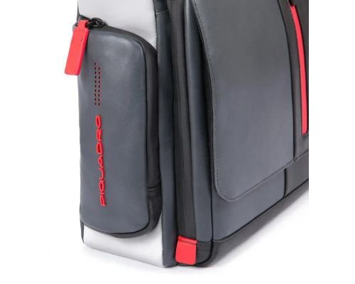 Men's bag Piquadro Urban, 43x13x30 cm, genuine leather, grey/black (1166953)