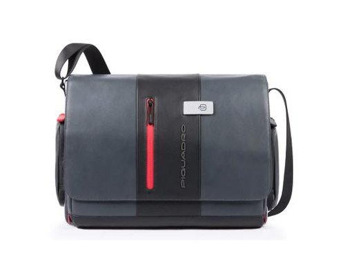 Men's bag Piquadro Urban, 43x13x30 cm, genuine leather, grey/black (1166953)